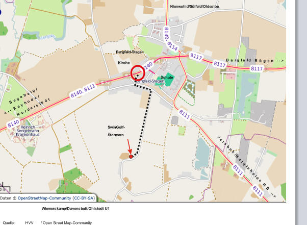 SwinGolf- Stormarn Quelle:  HVV  / Open Street Map-Community  Kirche Schule S e g e b e r g / < - - K a y h u d e / N o r d e r s t e d t B a r g f e l d - R ö g e n - - > J e r s b e k / B a r g t e h e i d e R B - - > Nienwohld/Sülfeld/Oldesloe Wiemerskamp/Duvenstedt/Ohlstedt U1 Bargfeld-Stegen